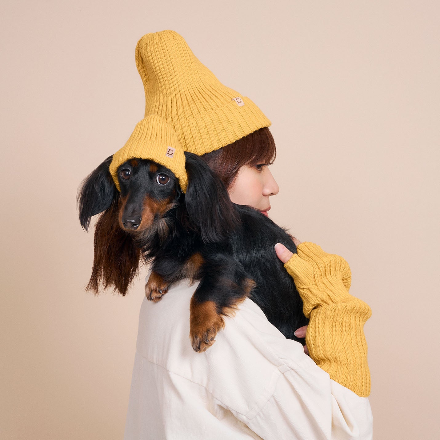 ウール混ニットキャップ帽(WITH DOG)