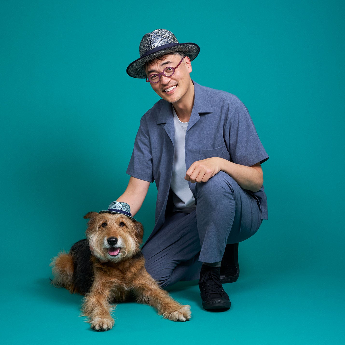 ケンマ草中折れハット(WITH DOG)