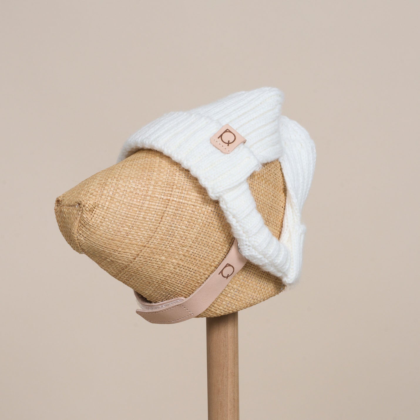 ウール混ニットキャップ帽(FOR DOG)S/Mサイズ