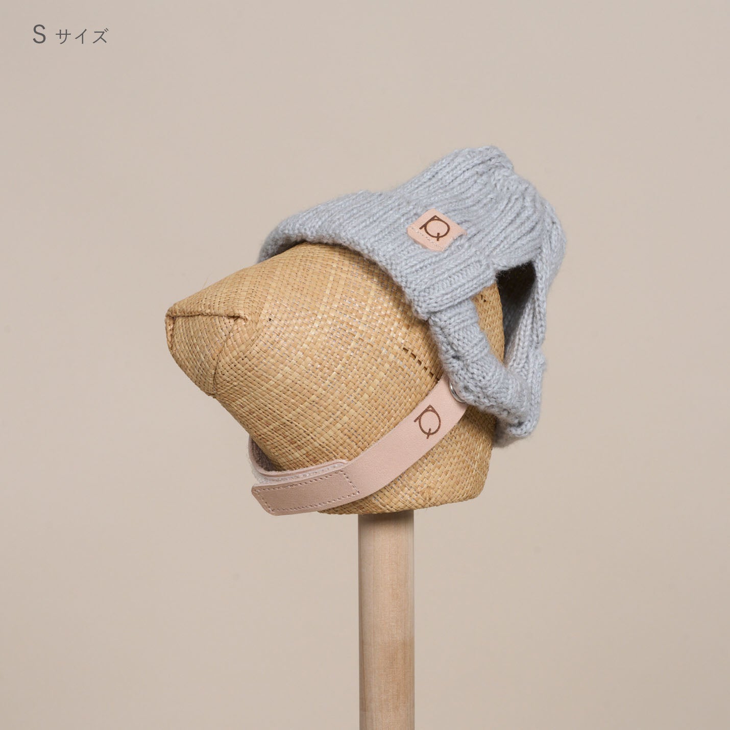 ウール混ニットキャップ帽(FOR DOG)S/Mサイズ