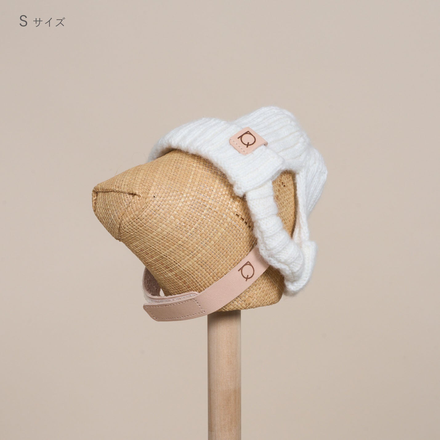 ウール混ニットキャップ帽(FOR DOG)S/Mサイズ