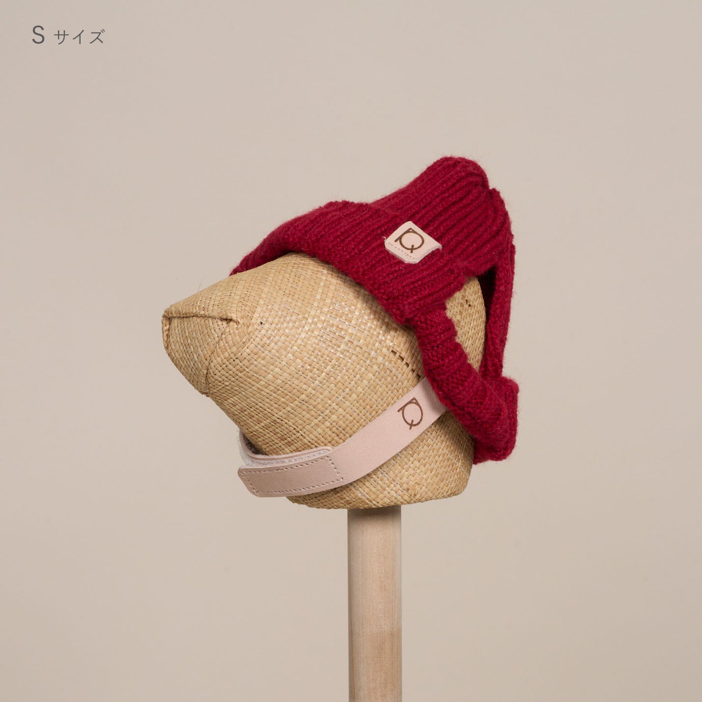 ウール混ニットキャップ帽(FOR DOG)S/Mサイズ