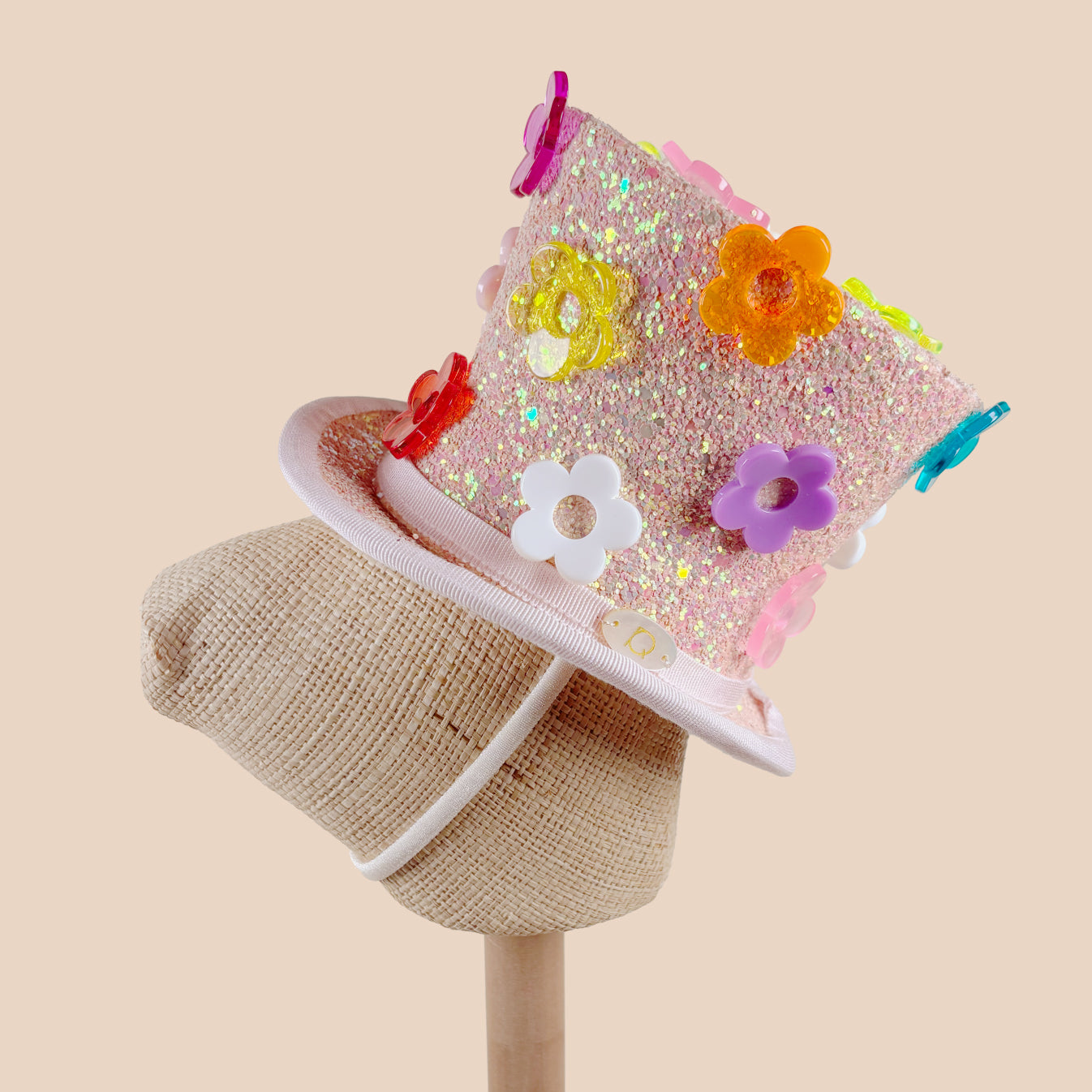 ポップ フラワーシルクハット　グリッターピンク（FOR DOG）